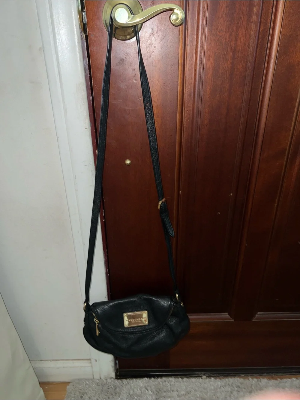 Marc Jacobs Black Pebbled Leather Crossbody Bag